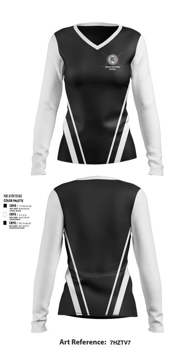 Douglas High School Softball 29791521 Women's Long Sleeve V-neck Shirt - 3