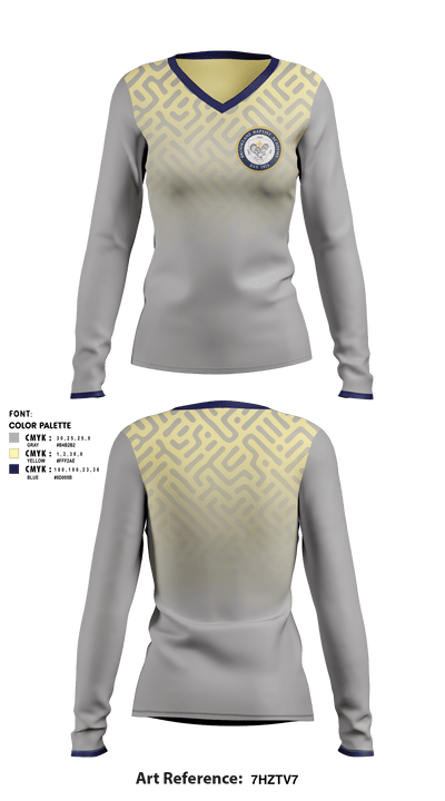 Brooklane Baptist Academy 45787278 Women's Long Sleeve V-neck Shirt - 1