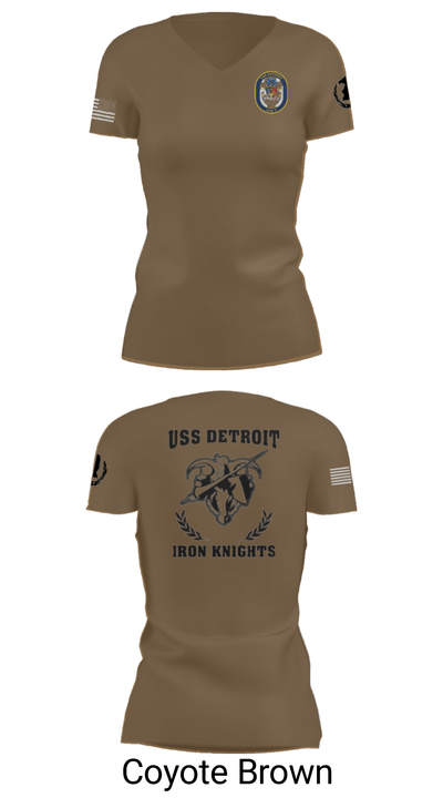 USS Detroit 43379409 Women's Short Sleeve V-neck Shirt - 20