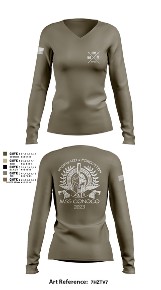 Women's Long Sleeve Vneck Shirt, , Army, Teamtime, Team time, sublimation, custom sports apparel, team uniforms, spirit wear, spiritwear, sports uniforms, custom shirts, team store, custom team store, fundraiser sports, apparel fundraiser