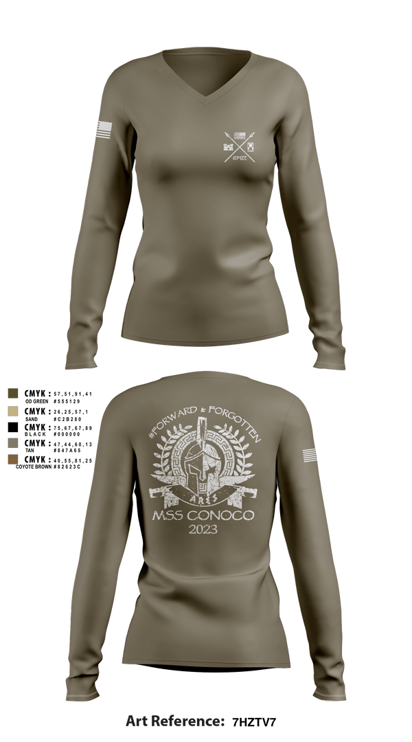 Women's Long Sleeve Vneck Shirt, , Army, Teamtime, Team time, sublimation, custom sports apparel, team uniforms, spirit wear, spiritwear, sports uniforms, custom shirts, team store, custom team store, fundraiser sports, apparel fundraiser