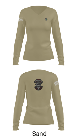 Women's Long Sleeve Vneck Shirt, , Army, Teamtime, Team time, sublimation, custom sports apparel, team uniforms, spirit wear, spiritwear, sports uniforms, custom shirts, team store, custom team store, fundraiser sports, apparel fundraiser