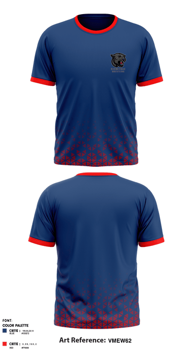 Hermitage High School Wrestling 73374256 Short Sleeve Rash Guard Shirt - 1