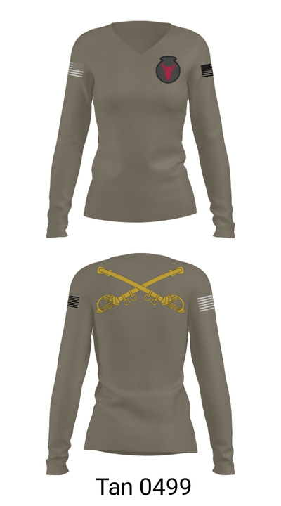 1-145th Armor 33702857 Women's Long Sleeve V-neck Shirt - 41