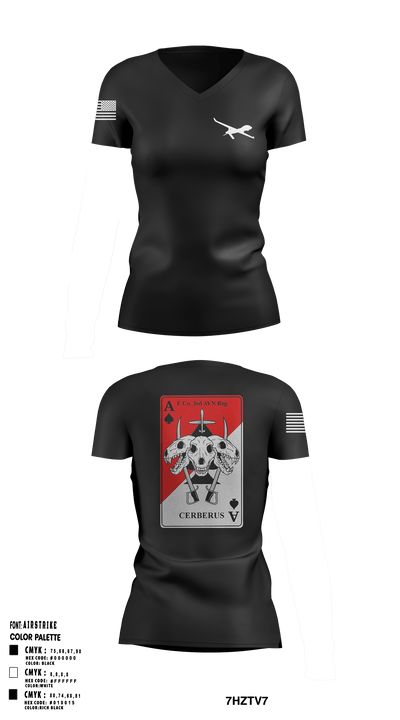 E.Co 3/CAB “Cerberus” 56288526 Women's Short Sleeve V-neck Shirt - 40