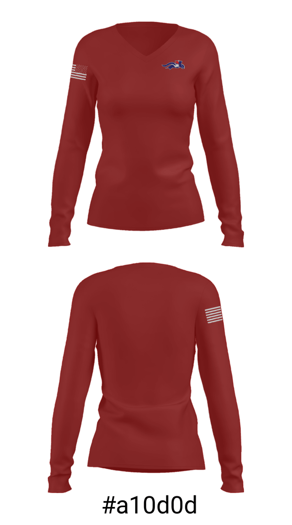 Women's Long Sleeve Vneck Shirt, John Stark Regional High School Hockey, Ice Hockey, Teamtime, Team time, sublimation, custom sports apparel, team uniforms, spirit wear, spiritwear, sports uniforms, custom shirts, team store, custom team store, fundraiser sports, apparel fundraiser