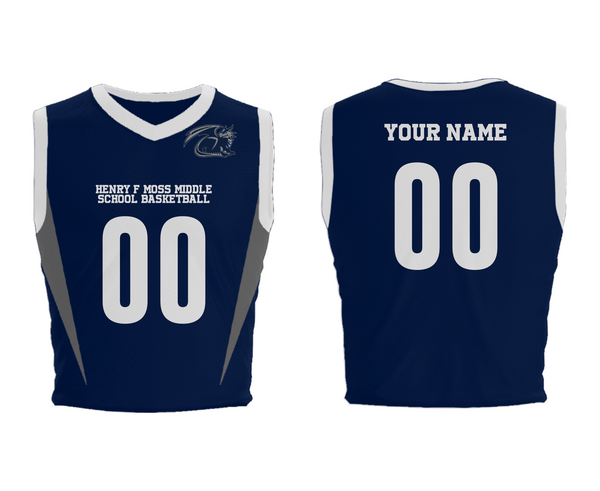 Mens Basketball Jersey, Henry F Moss Middle School Basketball, Women's Basketball, Teamtime, Team time, sublimation, custom sports apparel, team uniforms, spirit wear, spiritwear, sports uniforms, custom shirts, team store, custom team store, fundraiser sports, apparel fundraiser
