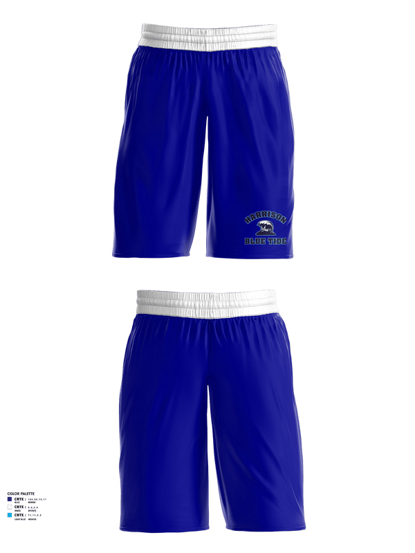 Womens Basketball Shorts, Harrison High School Basketball, Women's Basketball, Teamtime, Team time, sublimation, custom sports apparel, team uniforms, spirit wear, spiritwear, sports uniforms, custom shirts, team store, custom team store, fundraiser sports, apparel fundraiser