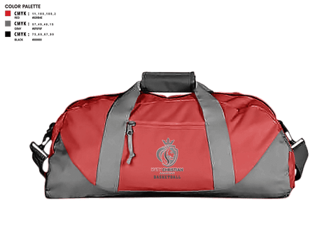 Duffle Bag, Katy Christian Academy Basketball, Men's Basketball, Teamtime, Team time, sublimation, custom sports apparel, team uniforms, spirit wear, spiritwear, sports uniforms, custom shirts, team store, custom team store, fundraiser sports, apparel fundraiser
