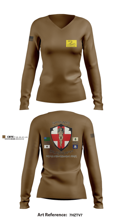PBS Dustoff 80711922 Women's Long Sleeve V-neck Shirt - 4