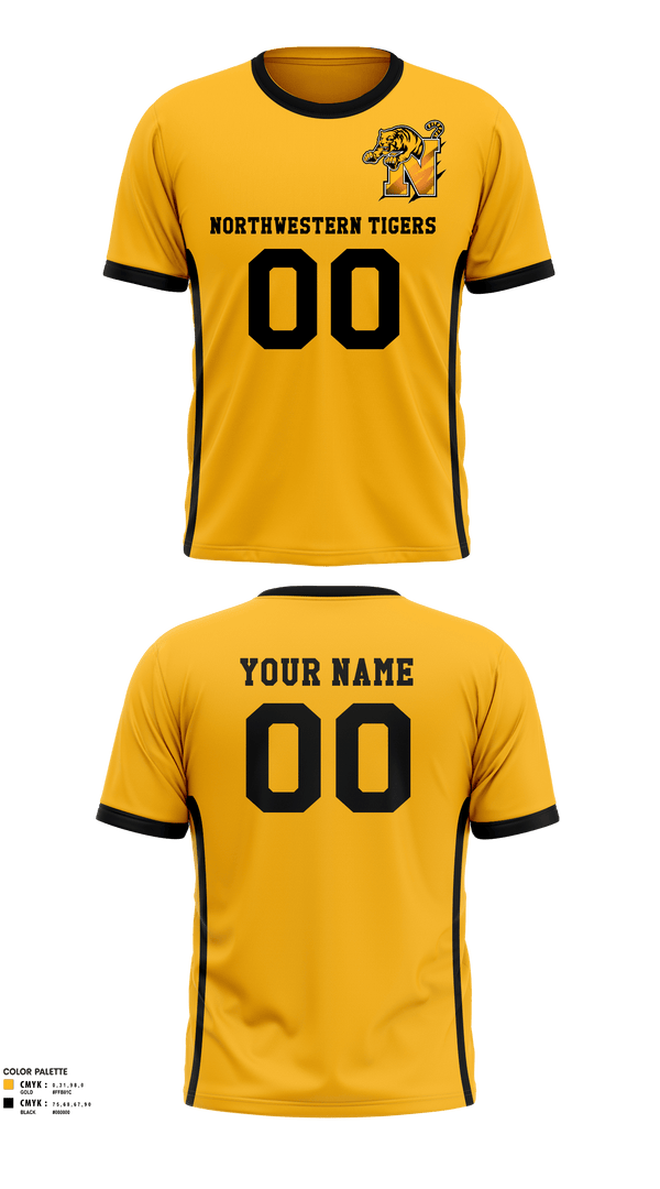 Short Sleeve Performance Shirt, Northwestern Tigers, Football, Teamtime, Team time, sublimation, custom sports apparel, team uniforms, spirit wear, spiritwear, sports uniforms, custom shirts, team store, custom team store, fundraiser sports, apparel fundraiser