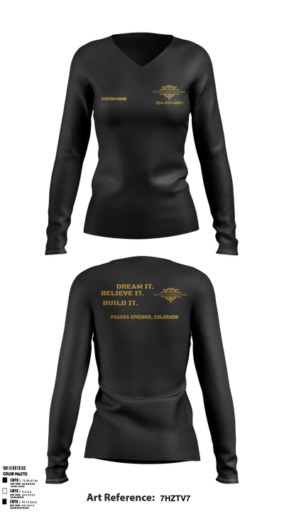 Sutton Construction 94593976 Women's Long Sleeve V-neck Shirt - 6
