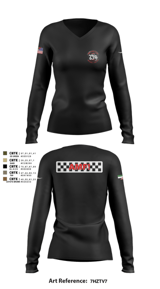 Women's Long Sleeve Vneck Shirt, , Air Force, Teamtime, Team time, sublimation, custom sports apparel, team uniforms, spirit wear, spiritwear, sports uniforms, custom shirts, team store, custom team store, fundraiser sports, apparel fundraiser