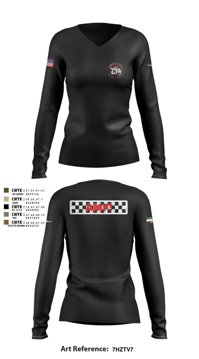 75 EFGS 84413741 Women's Long Sleeve V-neck Shirt - 1