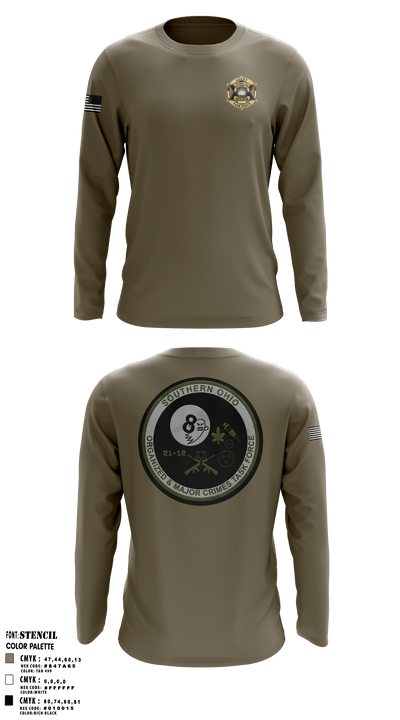 Southern ohio organized and major crimes task force 84256074 Long Sleeve Performance Shirt - 4