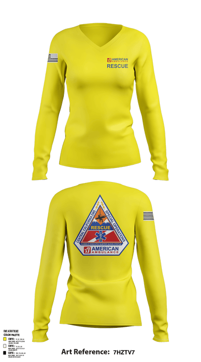 American Ambulance Rescue 49557589 Women's Long Sleeve V-neck Shirt - 5