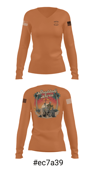 Women's Long Sleeve Vneck Shirt, , Army, Teamtime, Team time, sublimation, custom sports apparel, team uniforms, spirit wear, spiritwear, sports uniforms, custom shirts, team store, custom team store, fundraiser sports, apparel fundraiser