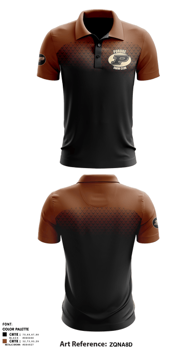 Purdue Swimming 46324115 Short Sleeve Performance Polo - 1