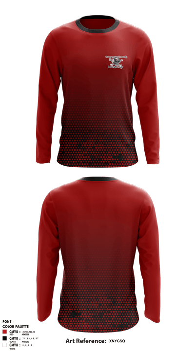 Brazoria County Wrestling 63936891 Long Sleeve Rash Guard Shirt - 1