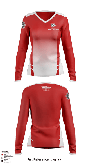 Women's Long Sleeve Vneck Shirt, Westfall High School Volleyball, Women's Volleyball, Teamtime, Team time, sublimation, custom sports apparel, team uniforms, spirit wear, spiritwear, sports uniforms, custom shirts, team store, custom team store, fundraiser sports, apparel fundraiser