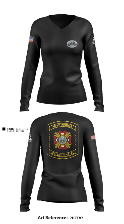 VFW Post 8191 13144984 Women's Long Sleeve V-neck Shirt - 1