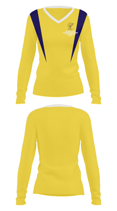 School for Entrepreneurship & Technology Golf 12791643 Women's Long Sleeve V-neck Shirt - 14