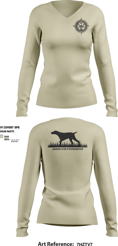 Jaimie Cox Foundation 83768320 Women's Long Sleeve V-neck Shirt - 1