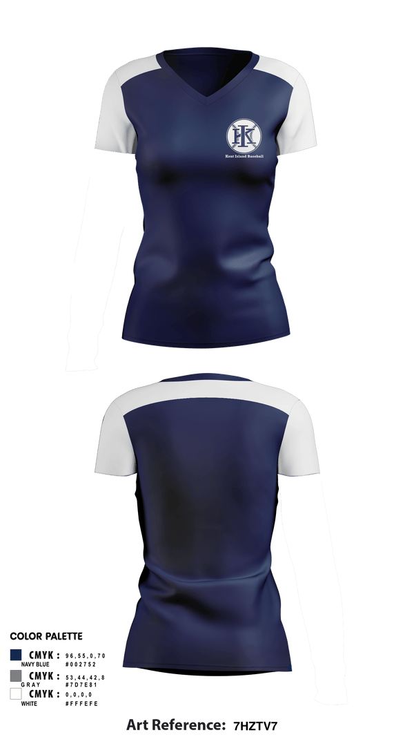 Women's Short Sleeve Vneck Shirt, Kent Island Baseball, Baseball, Teamtime, Team time, sublimation, custom sports apparel, team uniforms, spirit wear, spiritwear, sports uniforms, custom shirts, team store, custom team store, fundraiser sports, apparel fundraiser
