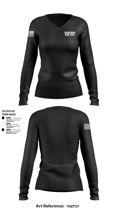302nd EN CO 64266225 Women's Long Sleeve V-neck Shirt - 1