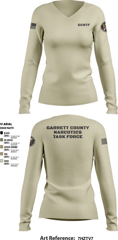 GCNTF 76006174 Women's Long Sleeve V-neck Shirt - 1