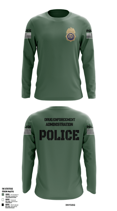 DEA Enforcement Group 46 13099367 Long Sleeve Performance Shirt - 50