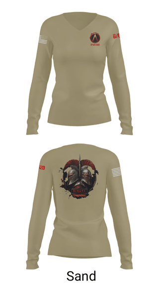 Women's Long Sleeve Vneck Shirt, , Army, Teamtime, Team time, sublimation, custom sports apparel, team uniforms, spirit wear, spiritwear, sports uniforms, custom shirts, team store, custom team store, fundraiser sports, apparel fundraiser