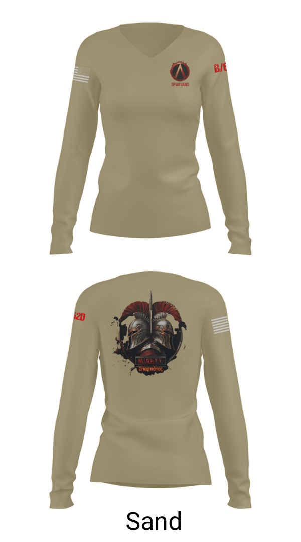 Women's Long Sleeve Vneck Shirt, , Army, Teamtime, Team time, sublimation, custom sports apparel, team uniforms, spirit wear, spiritwear, sports uniforms, custom shirts, team store, custom team store, fundraiser sports, apparel fundraiser