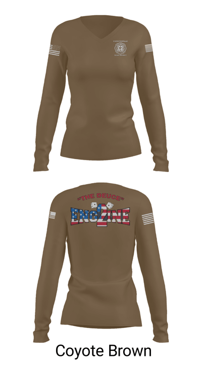 Fayetteville Fire Department Station 2 7594023 Women's Long Sleeve V-neck Shirt - 38