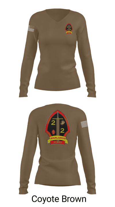 2nd battalion 2nd marines 57428370 Women's Long Sleeve V-neck Shirt - 38
