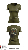 Bravo Battery, 4th Battalion, 3rd Air Defense Artillery Regiment 1115971 Women's Short Sleeve V-neck Shirt - 4