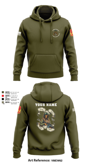 Hoodie, Bravo Battery, 4th Battalion, 3rd Air Defense Artillery Regiment, Army, Teamtime, Team time, sublimation, custom sports apparel, team uniforms, spirit wear, spiritwear, sports uniforms, custom shirts, team store, custom team store, fundraiser sports, apparel fundraiser