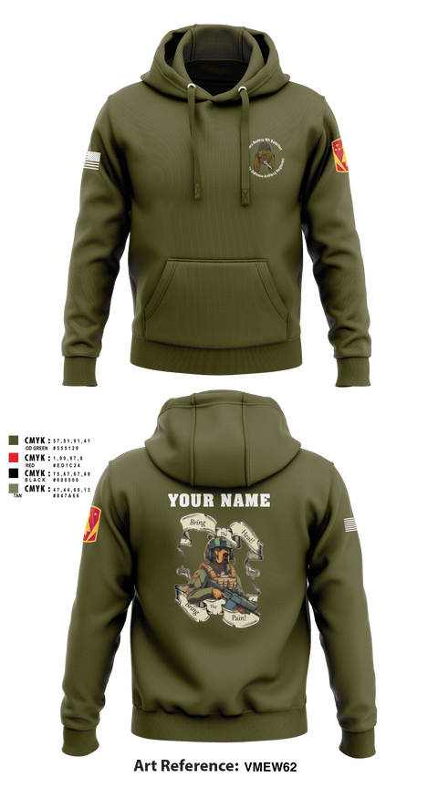 Hoodie, Bravo Battery, 4th Battalion, 3rd Air Defense Artillery Regiment, Army, Teamtime, Team time, sublimation, custom sports apparel, team uniforms, spirit wear, spiritwear, sports uniforms, custom shirts, team store, custom team store, fundraiser sports, apparel fundraiser