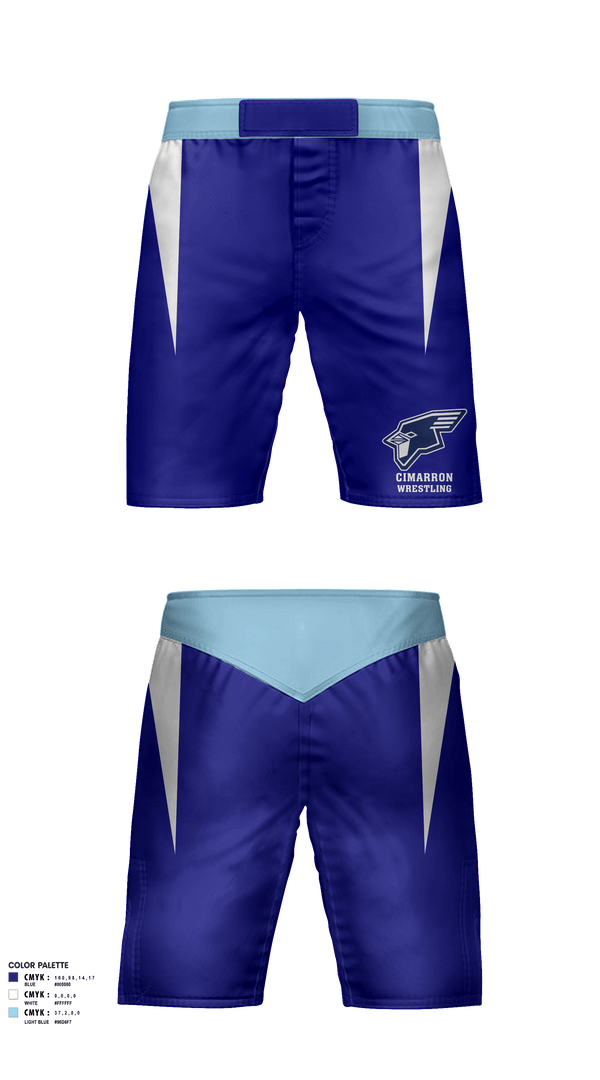 Fight Shorts, Cimarron High School Wrestling, Wrestling, Teamtime, Team time, sublimation, custom sports apparel, team uniforms, spirit wear, spiritwear, sports uniforms, custom shirts, team store, custom team store, fundraiser sports, apparel fundraiser
