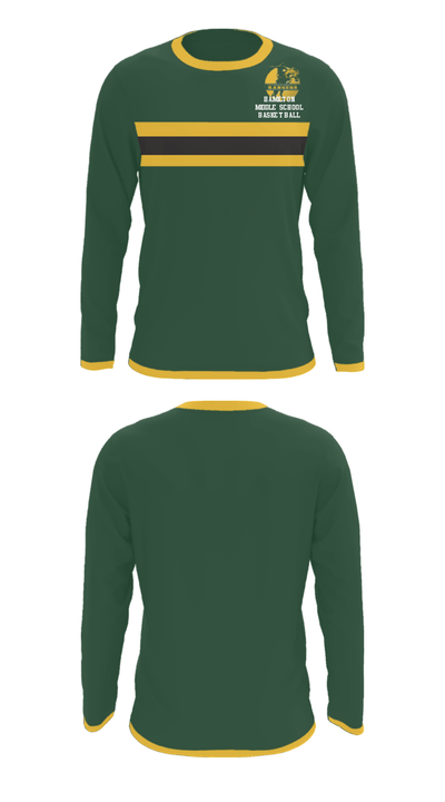 Hamilton Middle School Basketball 55550023 Long Sleeve Performance Shirt - 23