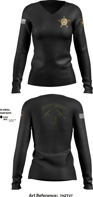 Women's Long Sleeve Vneck Shirt, , Police, Teamtime, Team time, sublimation, custom sports apparel, team uniforms, spirit wear, spiritwear, sports uniforms, custom shirts, team store, custom team store, fundraiser sports, apparel fundraiser