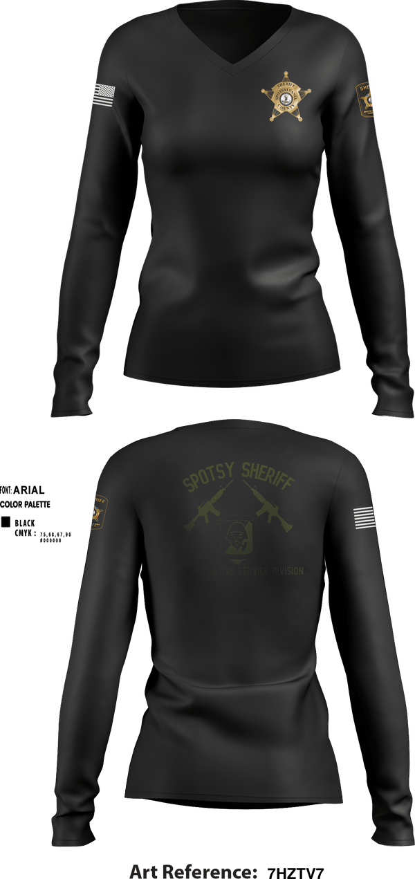 Women's Long Sleeve Vneck Shirt, , Police, Teamtime, Team time, sublimation, custom sports apparel, team uniforms, spirit wear, spiritwear, sports uniforms, custom shirts, team store, custom team store, fundraiser sports, apparel fundraiser
