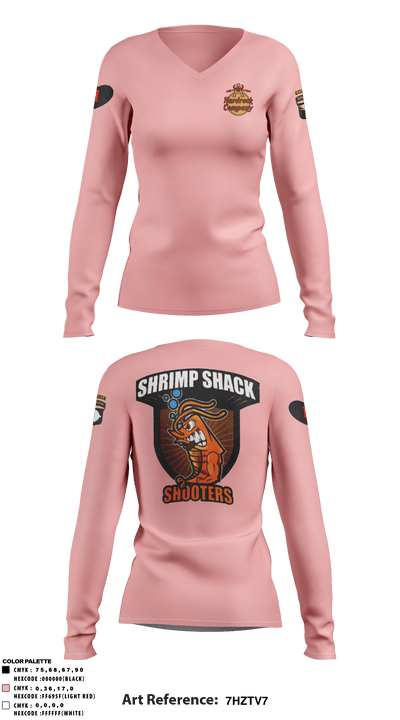Shrimp Shack Shooters 38335157 Women's Long Sleeve V-neck Shirt - 2