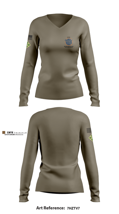 59th Quartermaster 16282203 Women's Long Sleeve V-neck Shirt - 8