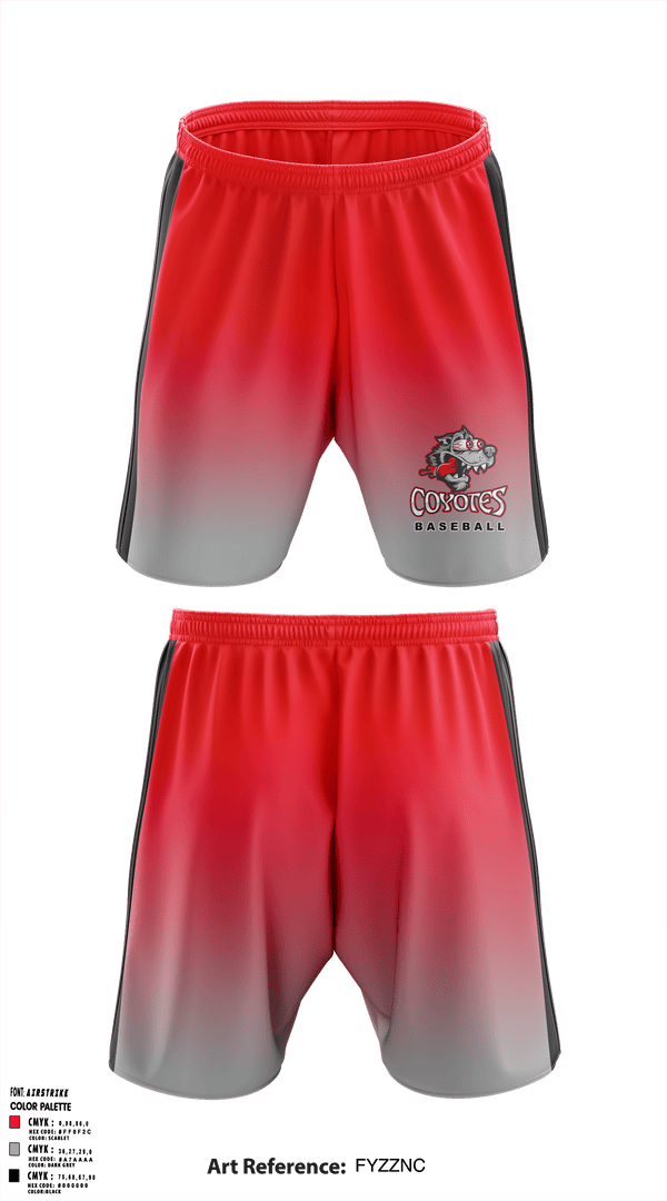 Athletic Shorts With Pockets, Coyotes, Baseball, Teamtime, Team time, sublimation, custom sports apparel, team uniforms, spirit wear, spiritwear, sports uniforms, custom shirts, team store, custom team store, fundraiser sports, apparel fundraiser