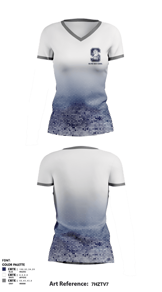 Women's Short Sleeve Vneck Shirt, Silver High School, Spirit Store, Teamtime, Team time, sublimation, custom sports apparel, team uniforms, spirit wear, spiritwear, sports uniforms, custom shirts, team store, custom team store, fundraiser sports, apparel fundraiser