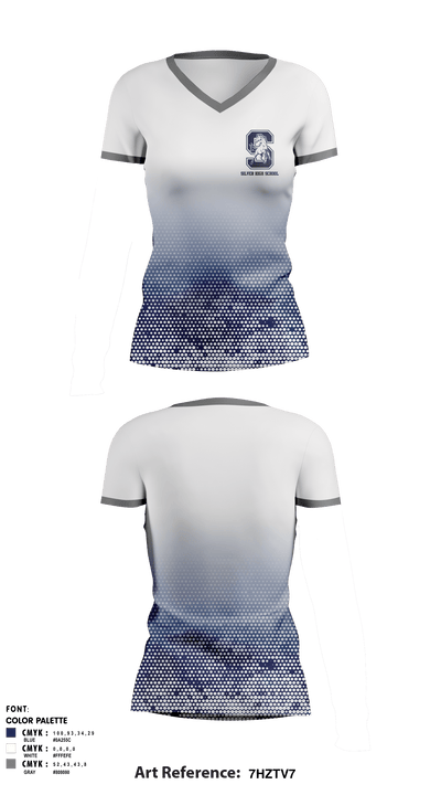 Silver High School 31016057 Women's Short Sleeve V-neck Shirt - 1