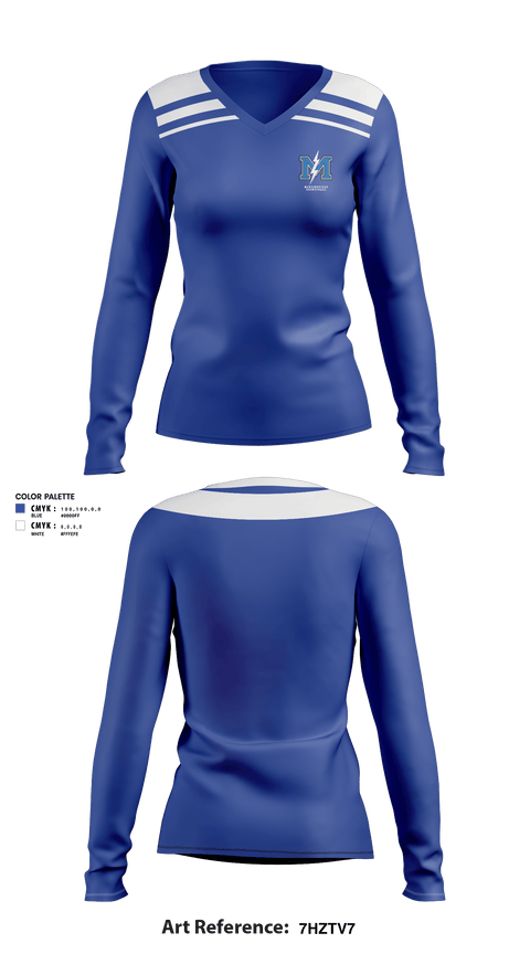 Women's Long Sleeve Vneck Shirt, Martinsville Senior High School Basketball, Women's Basketball, Teamtime, Team time, sublimation, custom sports apparel, team uniforms, spirit wear, spiritwear, sports uniforms, custom shirts, team store, custom team store, fundraiser sports, apparel fundraiser
