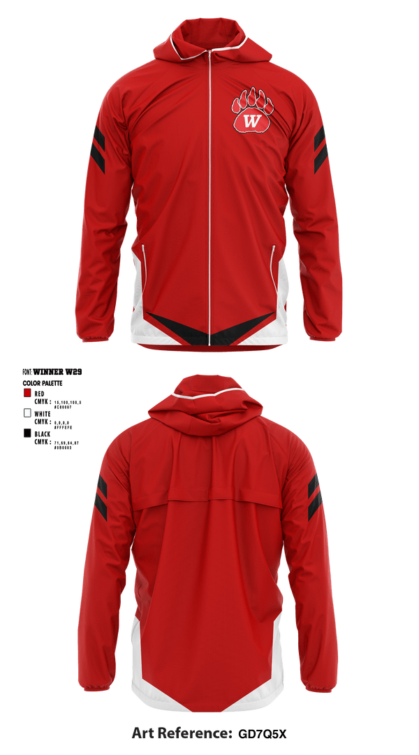Windbreaker, Wadsworth High School Gymnastics, Spirit Store, Teamtime, Team time, sublimation, custom sports apparel, team uniforms, spirit wear, spiritwear, sports uniforms, custom shirts, team store, custom team store, fundraiser sports, apparel fundraiser