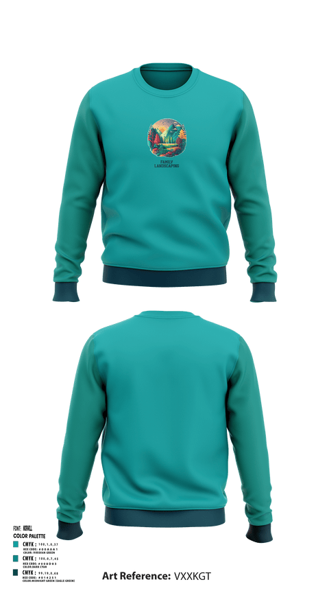 Crew Neck Sweatshirt, Family’s Landscaping, , Teamtime, Team time, sublimation, custom sports apparel, team uniforms, spirit wear, spiritwear, sports uniforms, custom shirts, team store, custom team store, fundraiser sports, apparel fundraiser